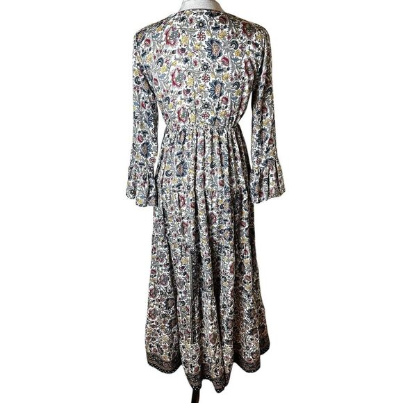Chaudry Boho Floral Maxi Dress M | Cottagecore Fairycore Peasant Renaissance - Picture 2 of 10